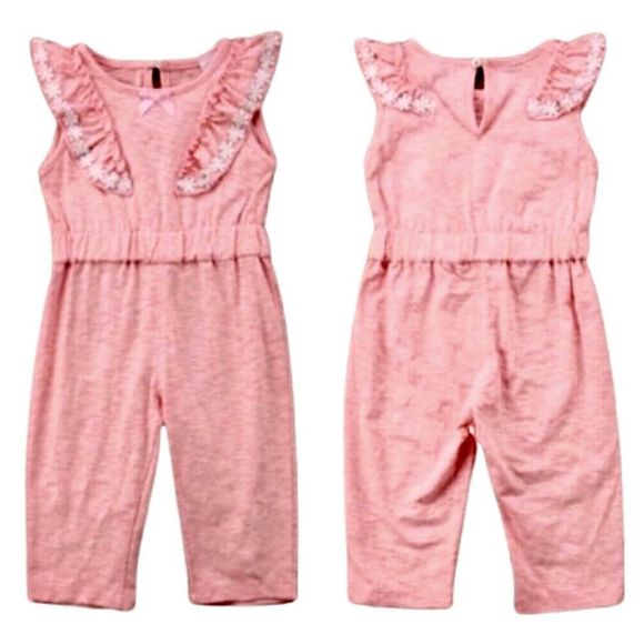 Other - Pink Sleeveless Ruffle Trim Romper 2T-3T